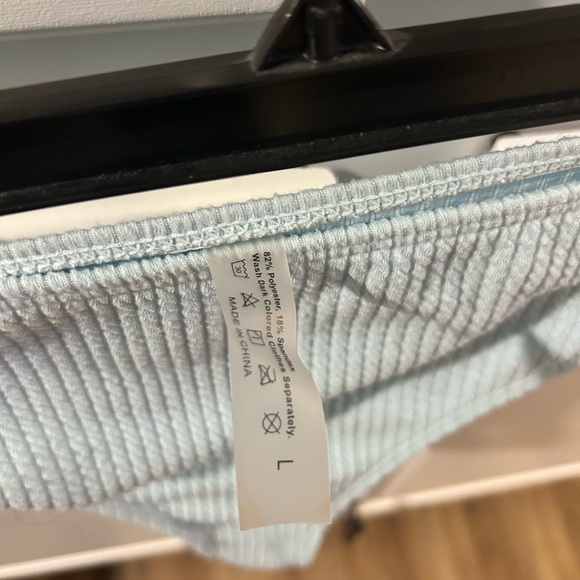 Light Blue Ribbed Bikini Set - Picture 4 of 5